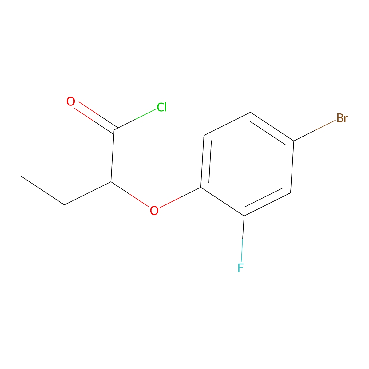2-(4-Bromo-2-fluorophenoxy)butanoyl chloride molecular structure, CAS 2138016-81-4