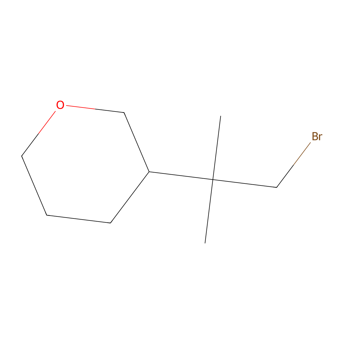 3-(1-Bromo-2-methylpropan-2-yl)oxane molecular structure, CAS 2138018-32-1