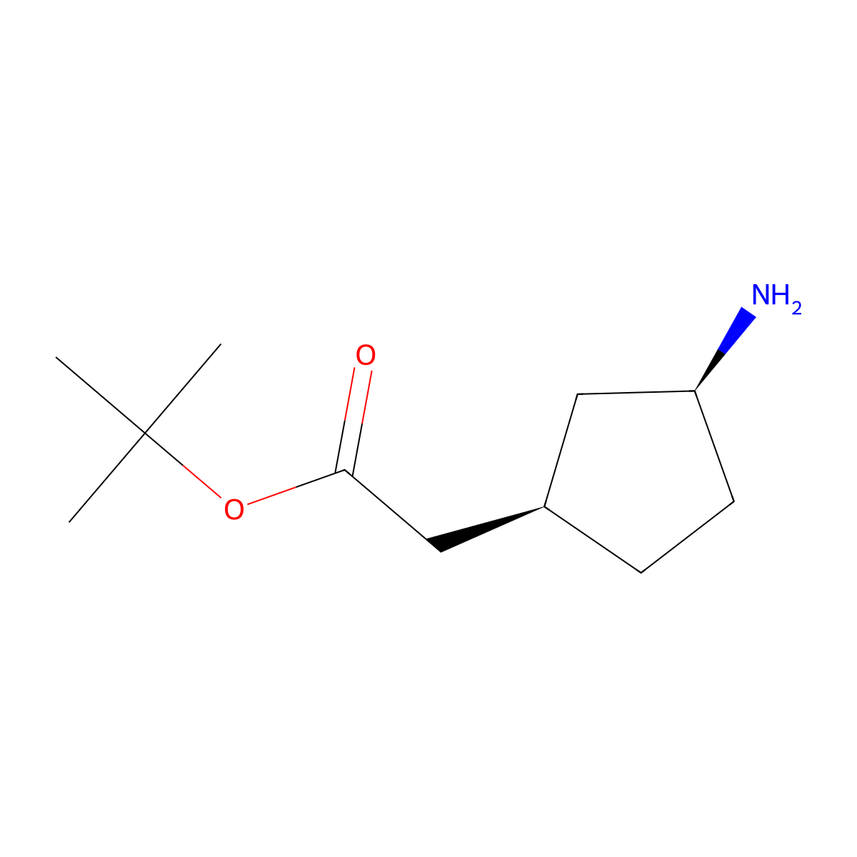rac-tert-butyl 2-[(1R,3S)-3-aminocyclopentyl]acetate molecular structure, CAS 2138018-41-2