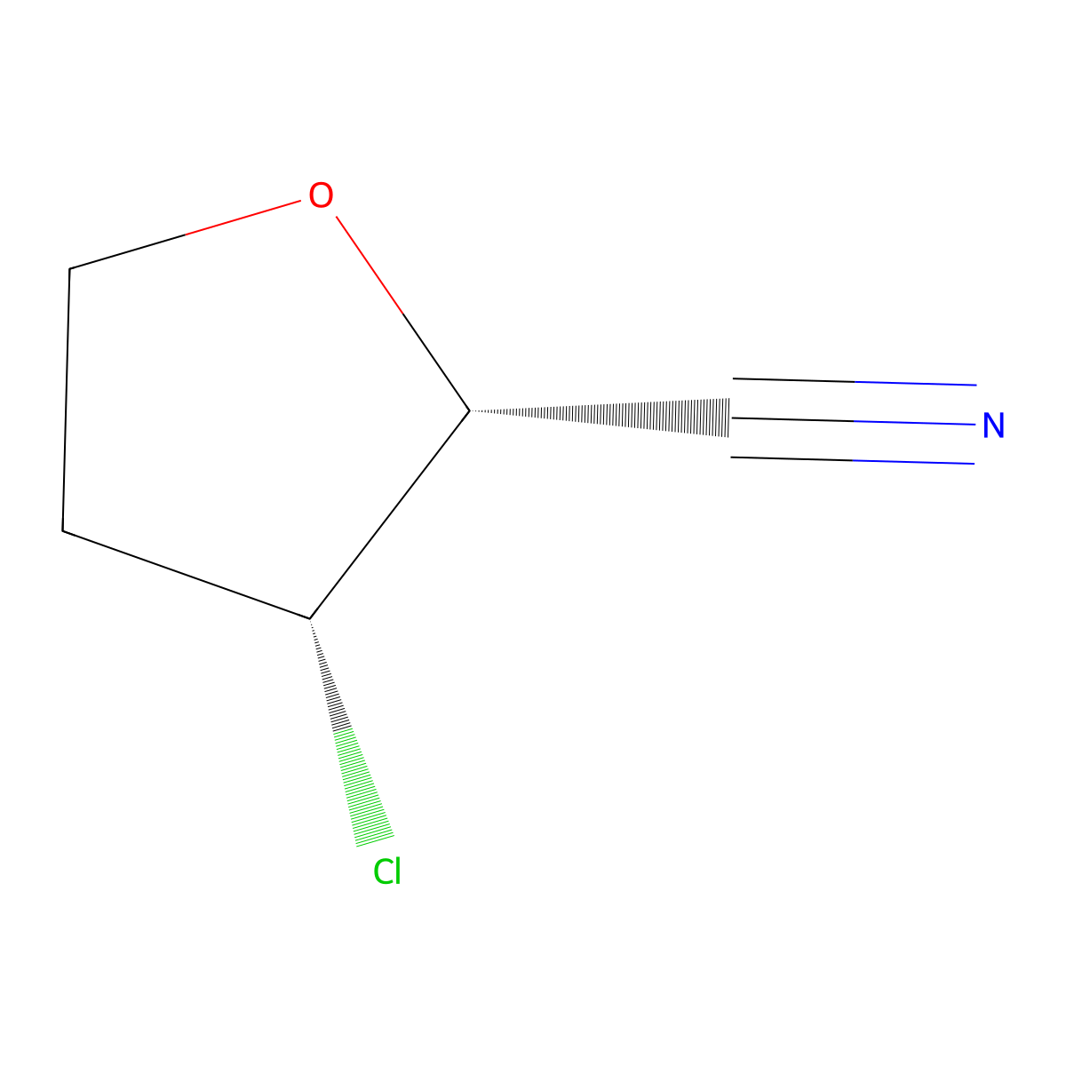 Rel-(2R,3R)-3-chlorotetrahydrofuran-2-carbonitrile molecular structure, CAS 2138018-50-3