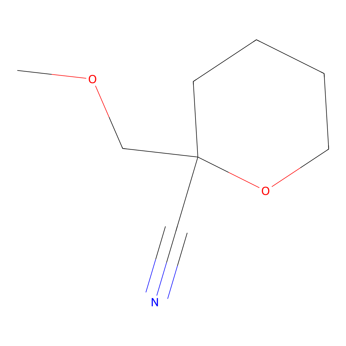2-(Methoxymethyl)oxane-2-carbonitrile molecular structure, CAS 2138018-90-1