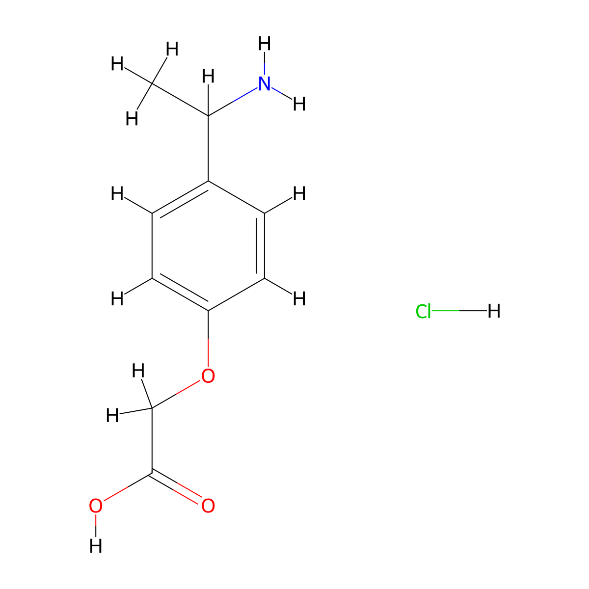 2-[4-(1-Aminoethyl)phenoxy]acetic acid hydrochloride molecular structure, CAS 2138020-92-3