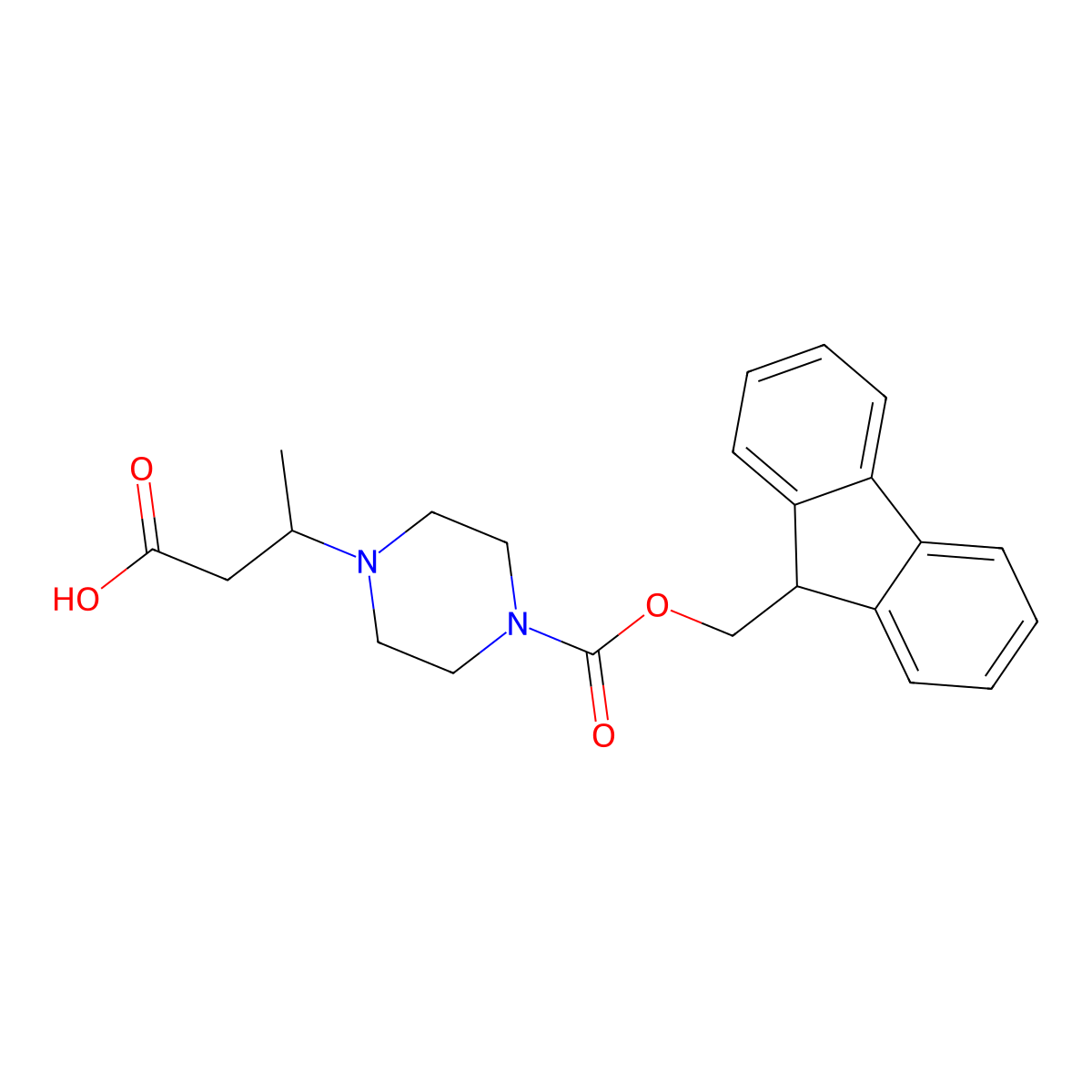3-(4-{[(9H-fluoren-9-yl)methoxy]carbonyl}piperazin-1-yl)butanoic acid molecular structure, CAS 2138021-13-1