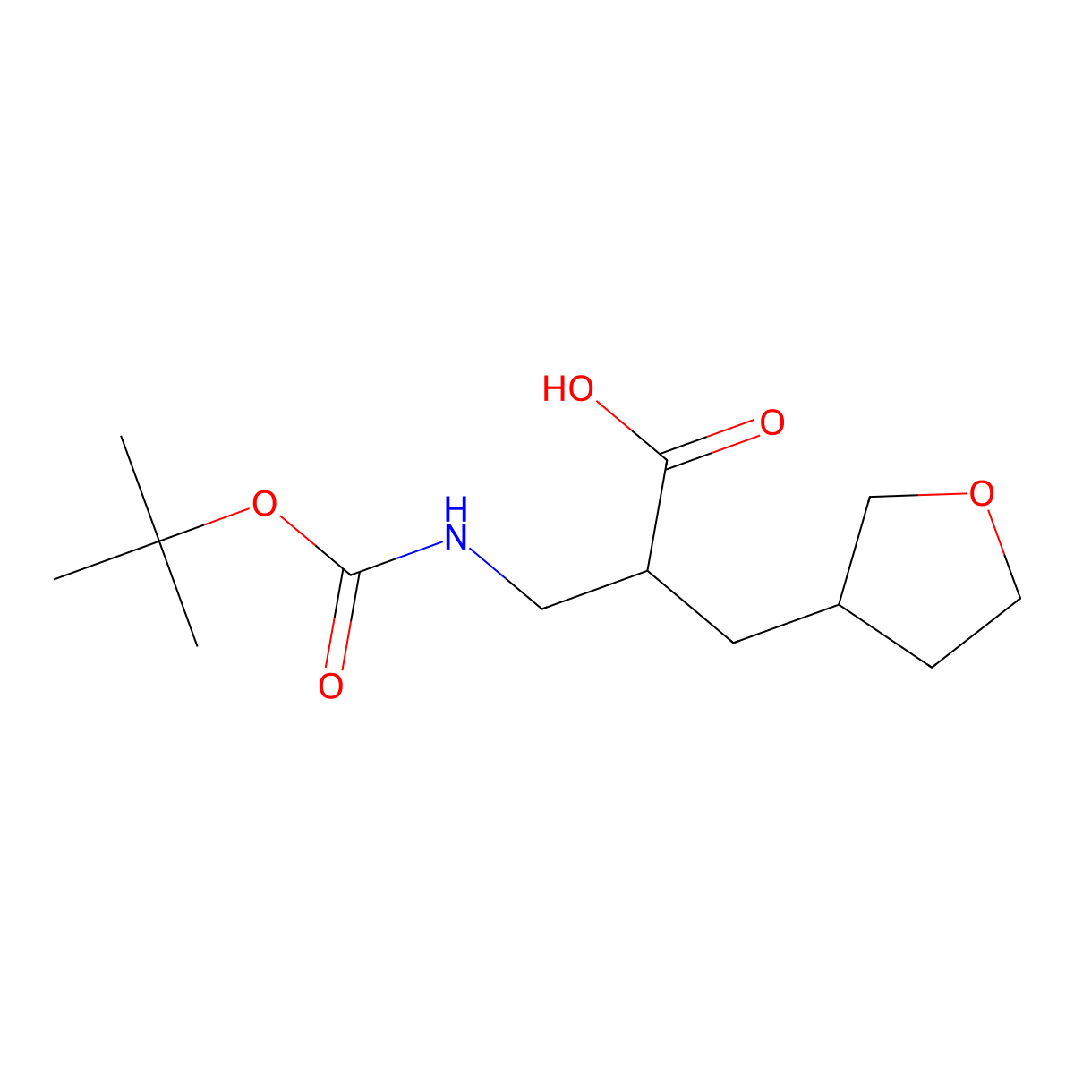 3-{[(Tert-butoxy)carbonyl]amino}-2-[(oxolan-3-yl)methyl]propanoic acid molecular structure, CAS 2138021-70-0