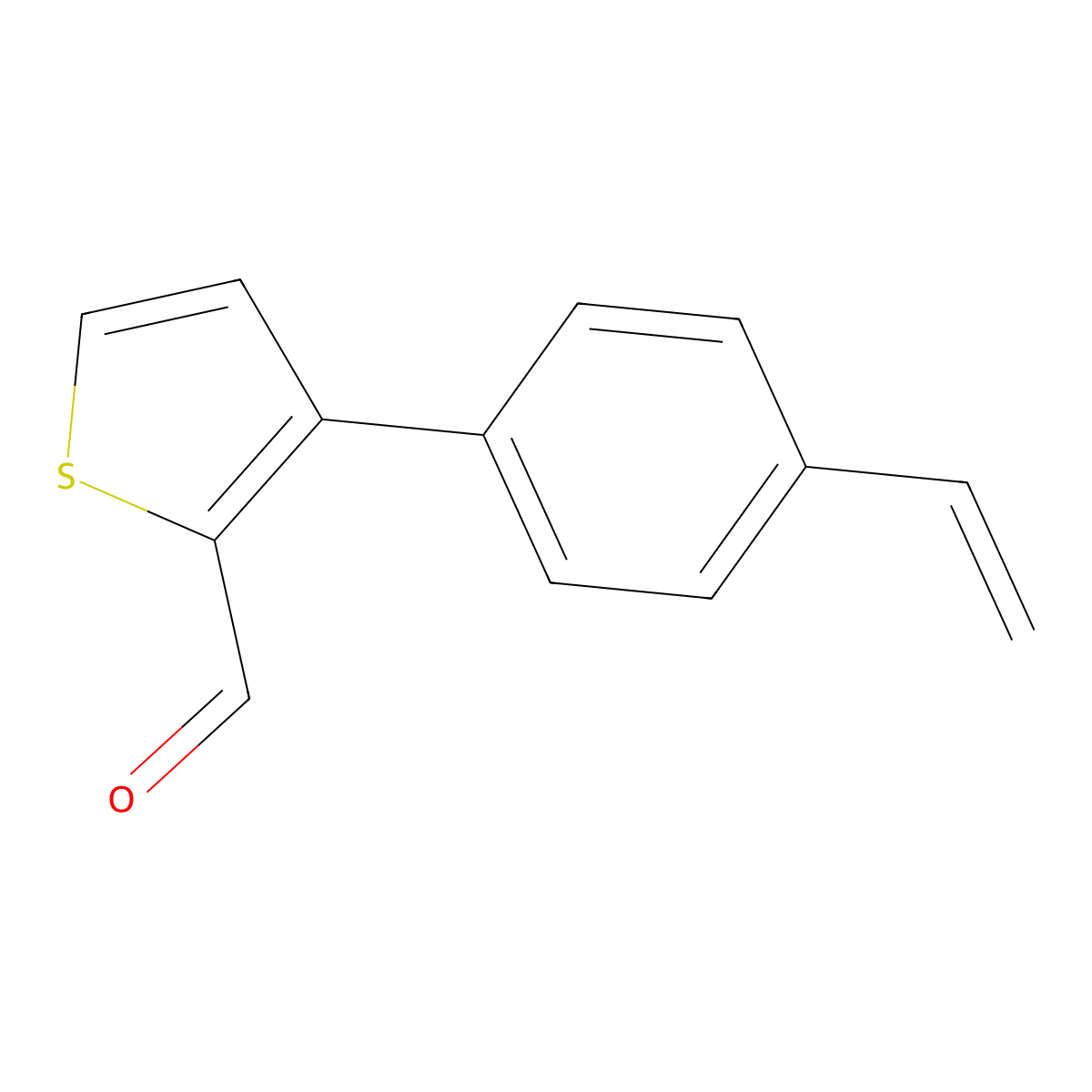 3-(4-Ethenylphenyl)thiophene-2-carbaldehyde molecular structure, CAS 2138022-65-6