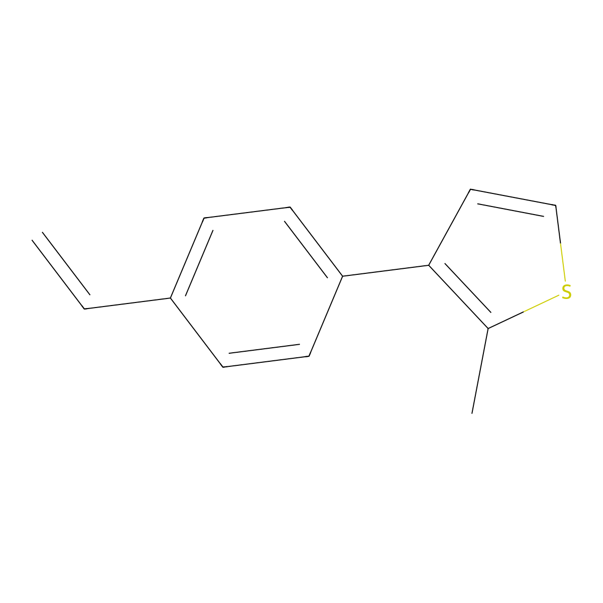 3-(4-Ethenylphenyl)-2-methylthiophene molecular structure, CAS 2138022-68-9