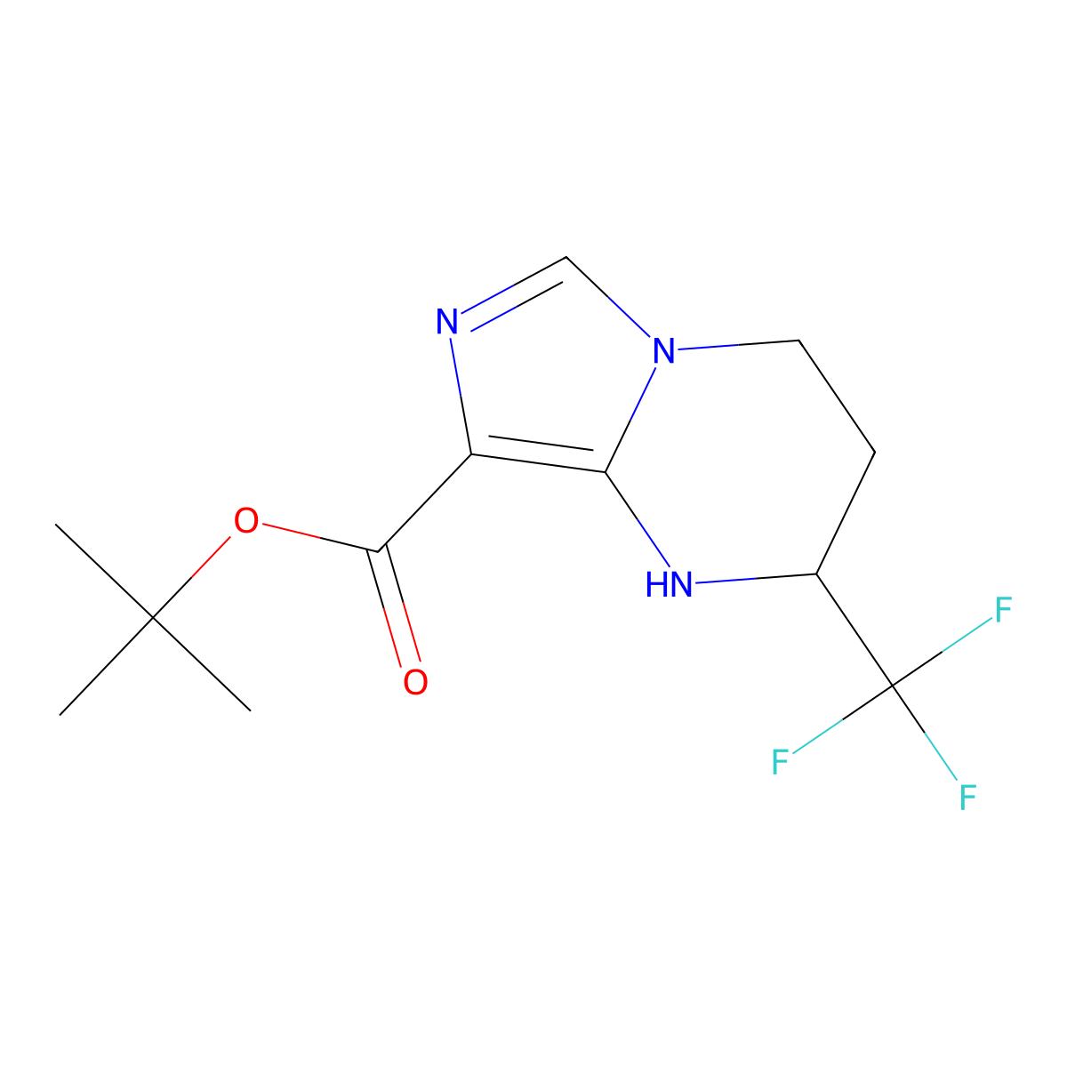 tert-butyl 2-(trifluoromethyl)-1H,2H,3H,4H-imidazo[1,5-a]pyrimidine-8-carboxylate molecular structure, CAS 2138023-22-8