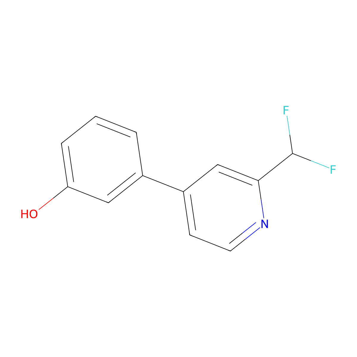 3-[2-(Difluoromethyl)pyridin-4-yl]phenol molecular structure, CAS 2138024-67-4