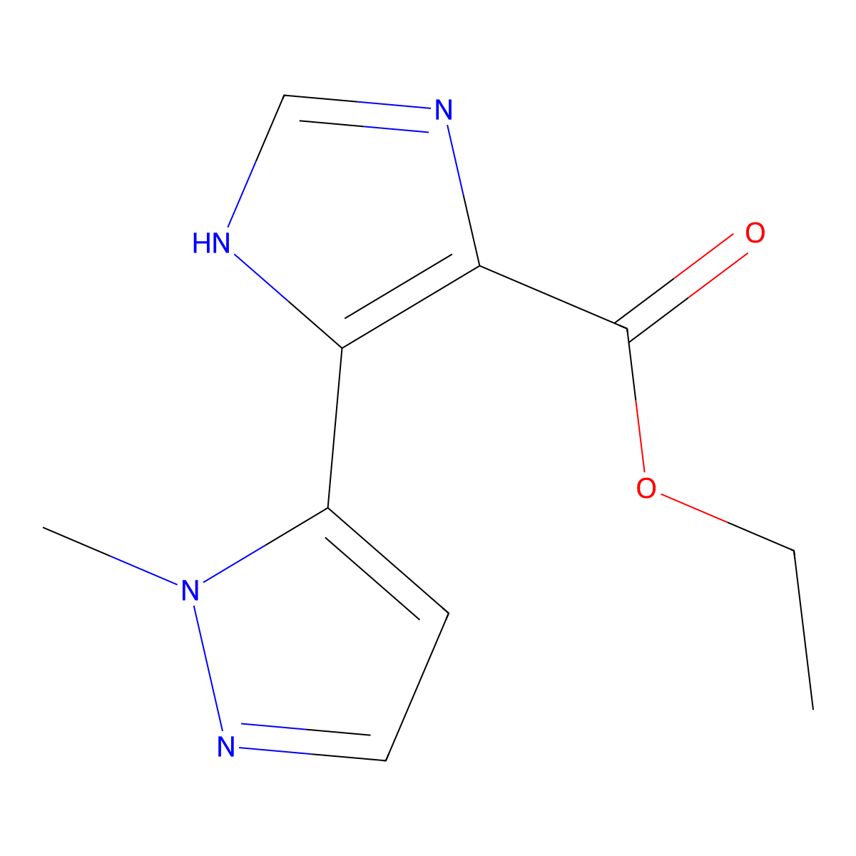 ethyl 5-(1-methyl-1H-pyrazol-5-yl)-1H-imidazole-4-carboxylate molecular structure, CAS 2138025-00-8
