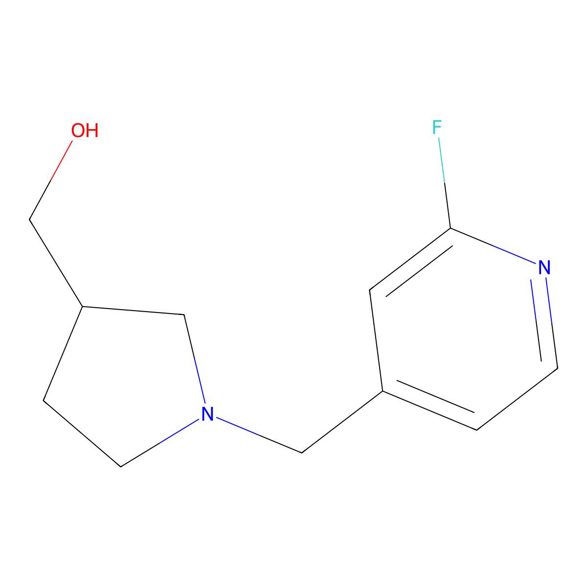 {1-[(2-Fluoropyridin-4-yl)methyl]pyrrolidin-3-yl}methanol molecular structure, CAS 2138025-55-3