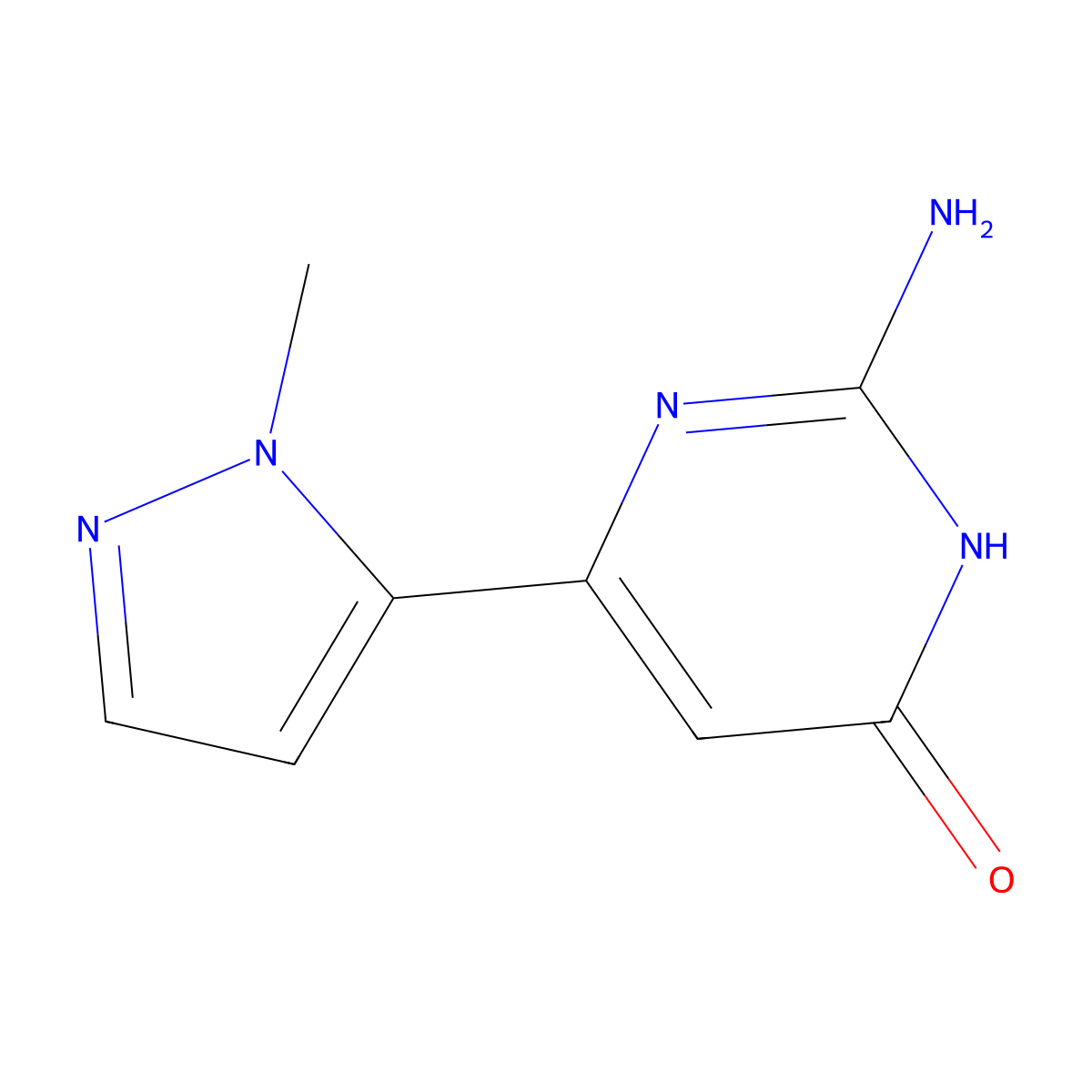 2-amino-6-(1-methyl-1H-pyrazol-5-yl)-3,4-dihydropyrimidin-4-one molecular structure, CAS 2138025-87-1