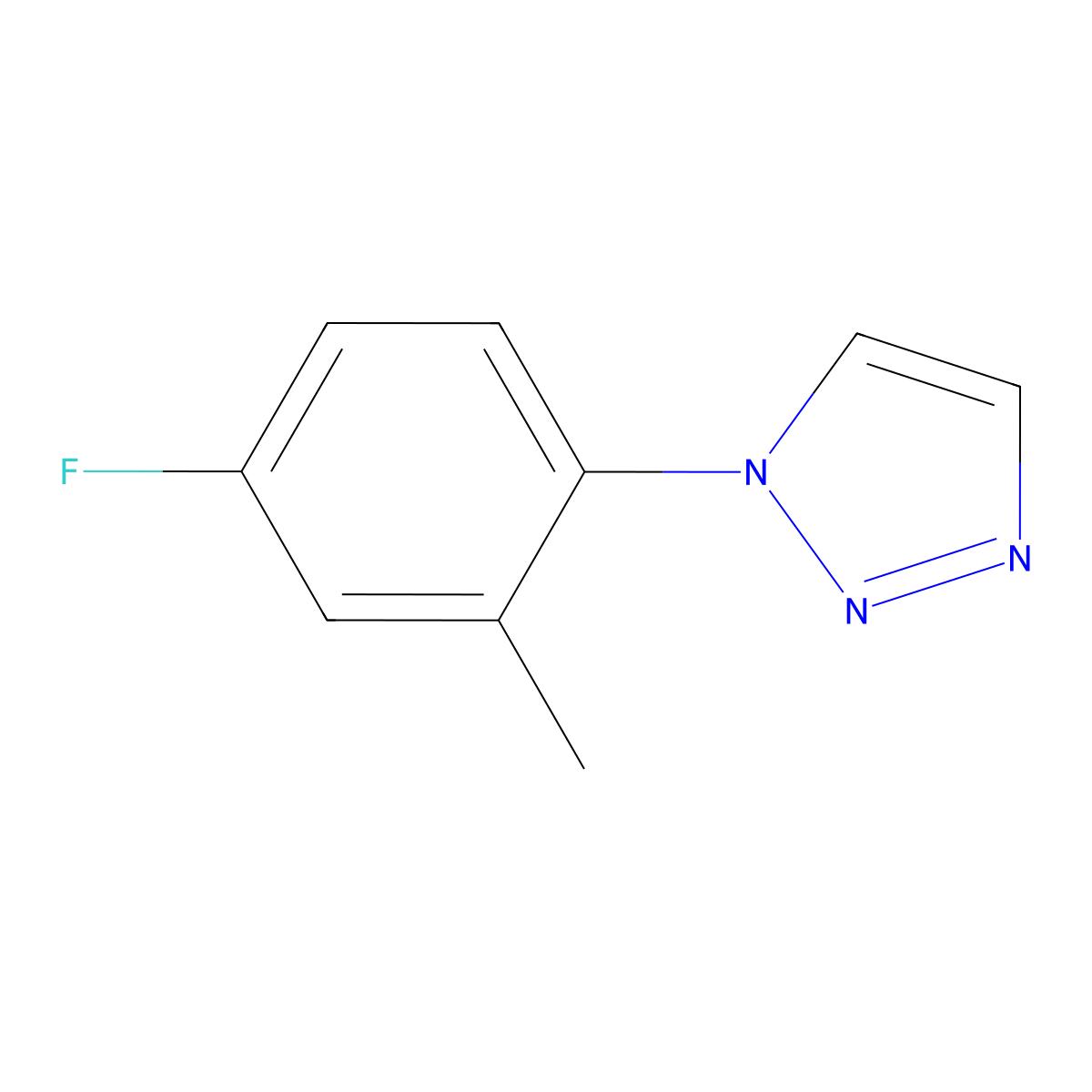 1-(4-fluoro-2-methylphenyl)-1H-1,2,3-triazole molecular structure, CAS 2138026-14-7