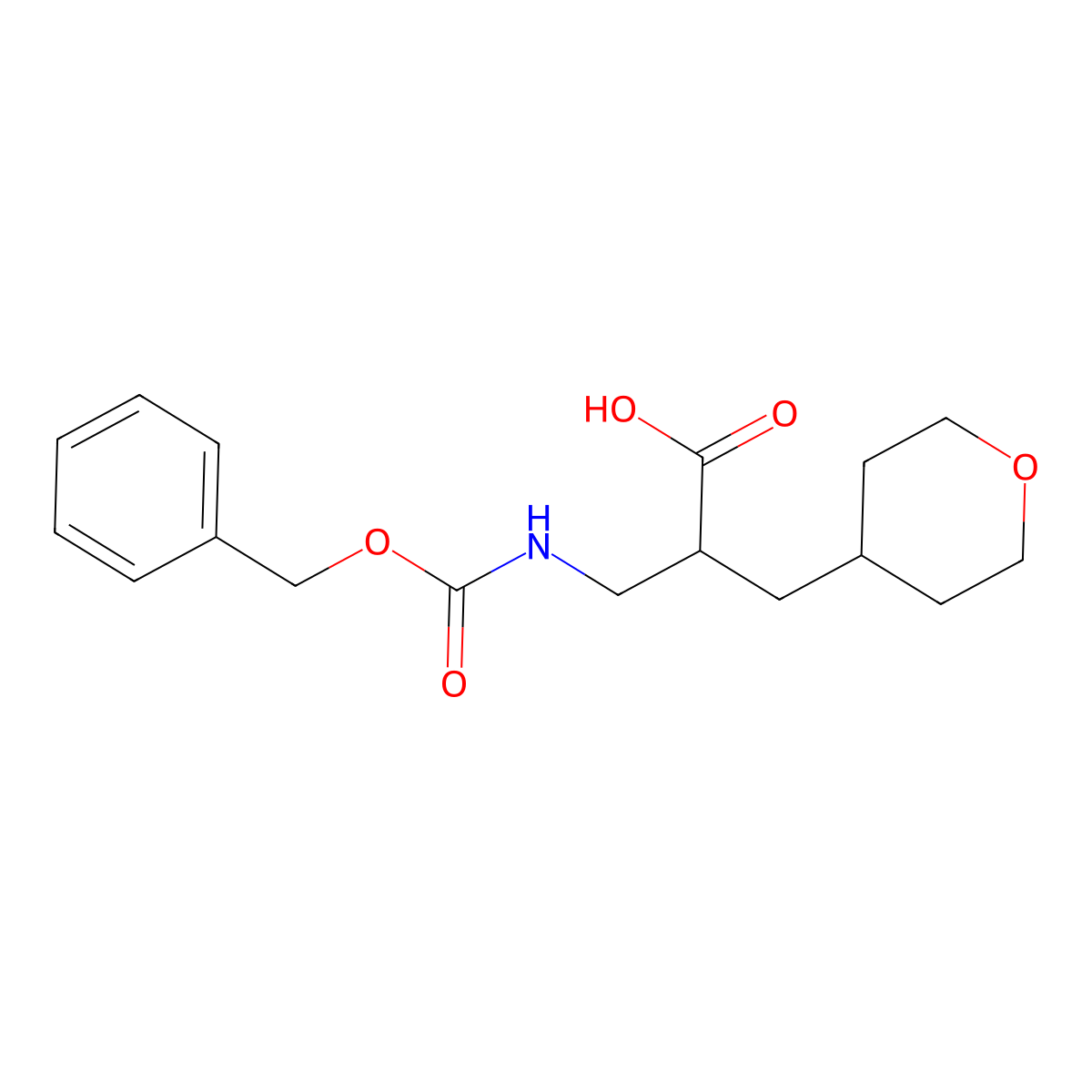 3-{[(Benzyloxy)carbonyl]amino}-2-[(oxan-4-yl)methyl]propanoic acid molecular structure, CAS 2138026-22-7