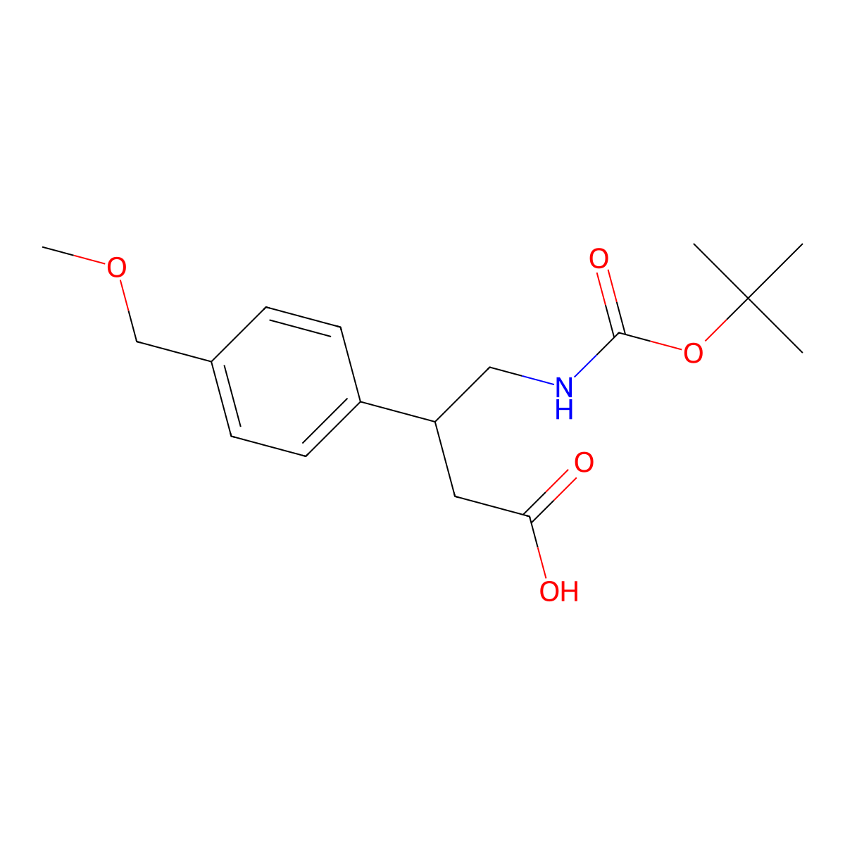 4-{[(Tert-butoxy)carbonyl]amino}-3-[4-(methoxymethyl)phenyl]butanoic acid molecular structure, CAS 2138028-08-5