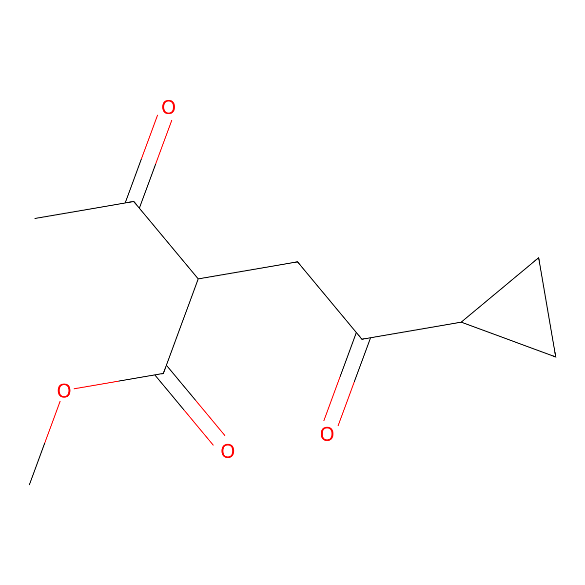 Methyl 2-acetyl-4-cyclopropyl-4-oxobutanoate molecular structure, CAS 2138030-21-2