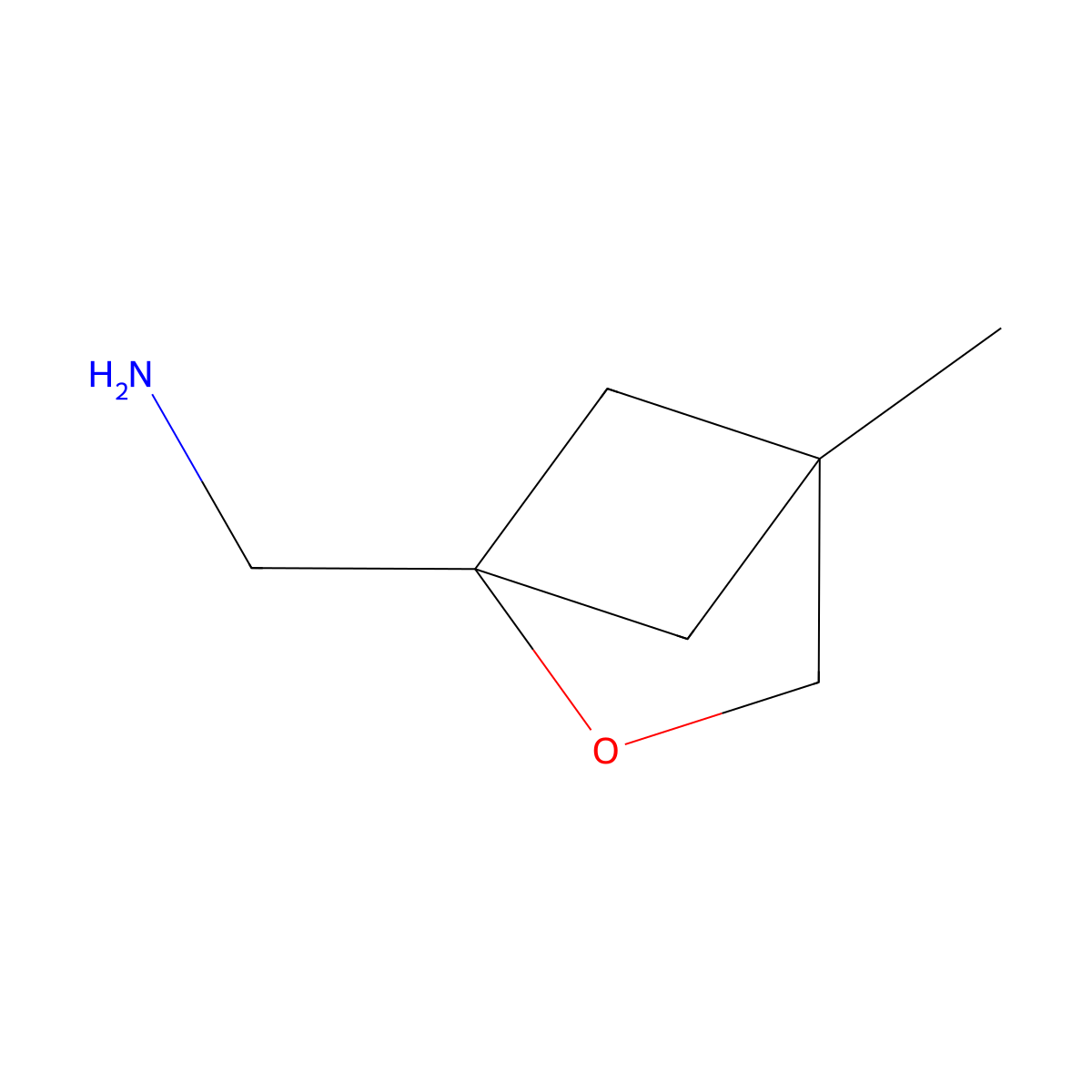(4-Methyl-2-oxabicyclo(2.1.1)hexan-1-yl)methanamine molecular structure, CAS 2138031-00-0