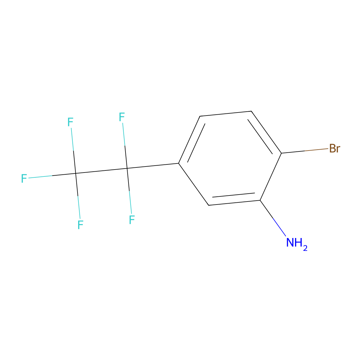 2-Bromo-5-(pentafluoroethyl)aniline molecular structure, CAS 2138032-14-9