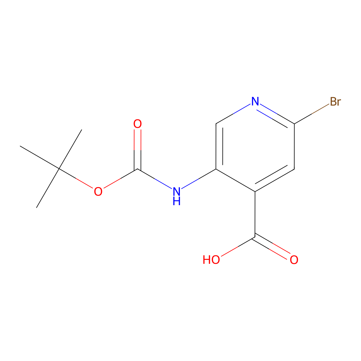 2-Bromo-5-{[(tert-butoxy)carbonyl]amino}pyridine-4-carboxylic acid molecular structure, CAS 2138032-34-3