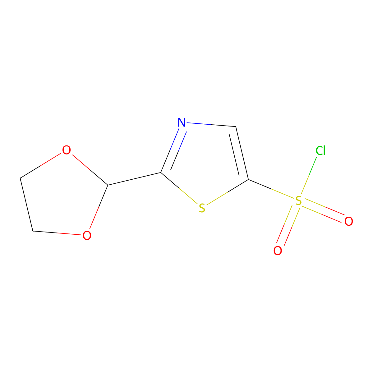 2-(1,3-Dioxolan-2-yl)-1,3-thiazole-5-sulfonyl chloride molecular structure, CAS 2138032-39-8