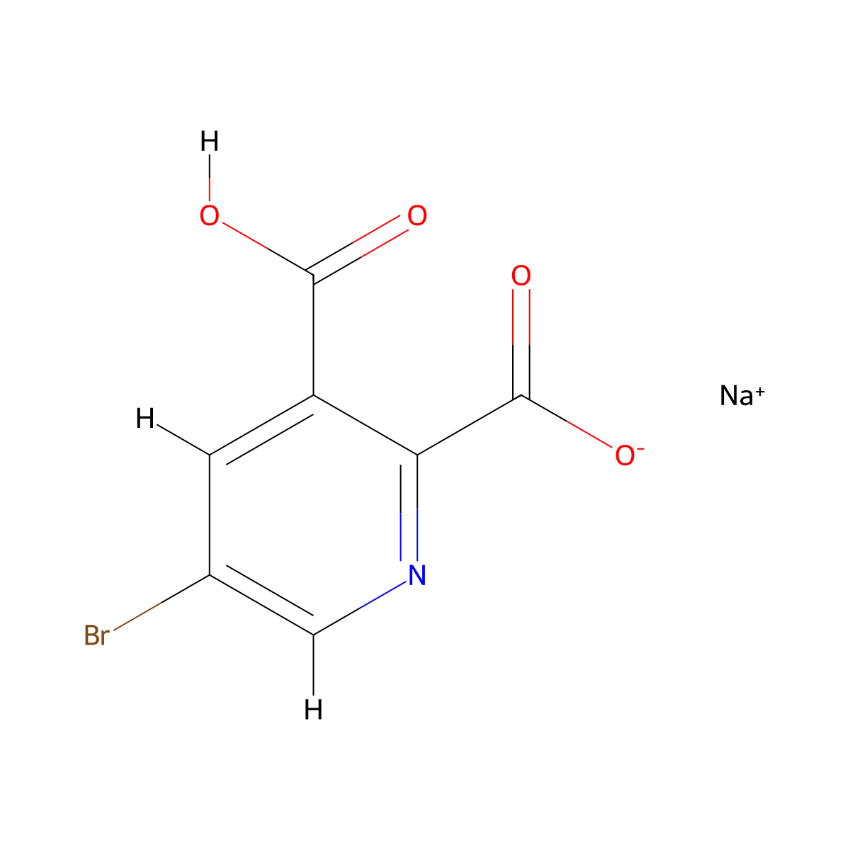 Sodium 5-bromo-3-carboxypyridine-2-carboxylate molecular structure, CAS 2138032-69-4