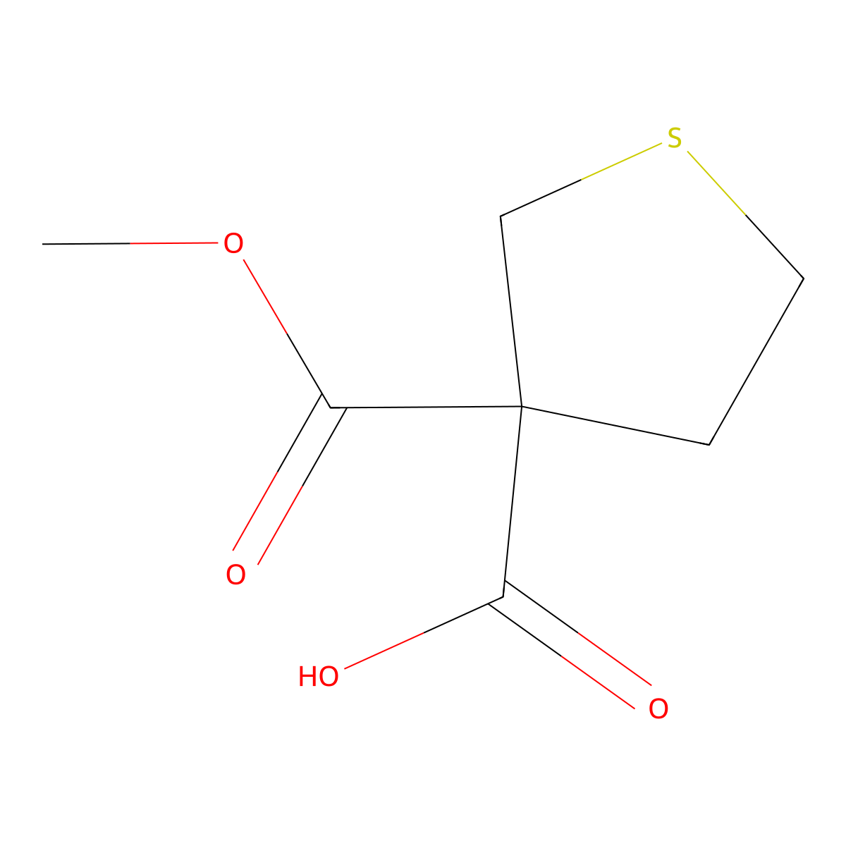 3-(Methoxycarbonyl)thiolane-3-carboxylicacid molecular structure, CAS 2138033-31-3