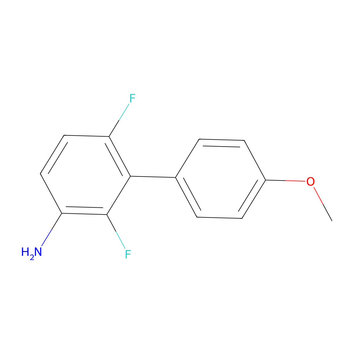 2,4-Difluoro-3-(4-methoxyphenyl)aniline molecular structure, CAS 2138033-92-6