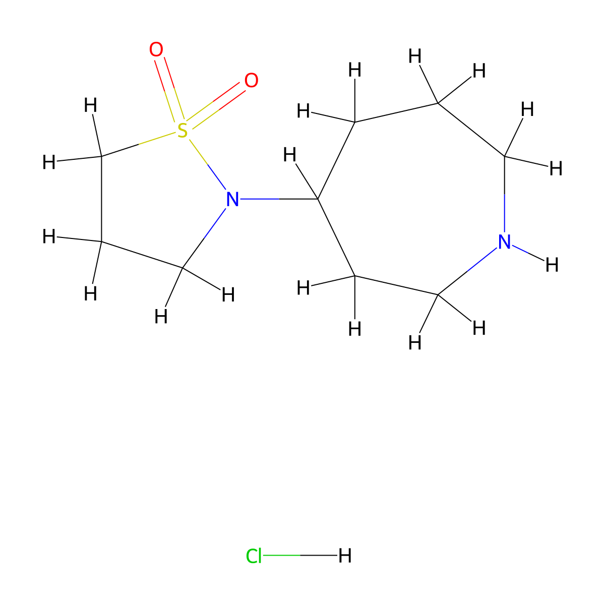 2-(Azepan-4-yl)-1lambda6,2-thiazolidine-1,1-dione hydrochloride molecular structure, CAS 2138033-97-1