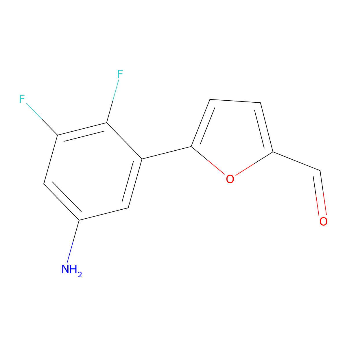 5-(5-Amino-2,3-difluorophenyl)furan-2-carbaldehyde molecular structure, CAS 2138034-08-7