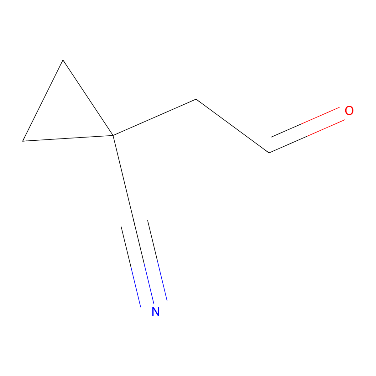 1-(2-Oxoethyl)cyclopropane-1-carbonitrile molecular structure, CAS 2138034-43-0