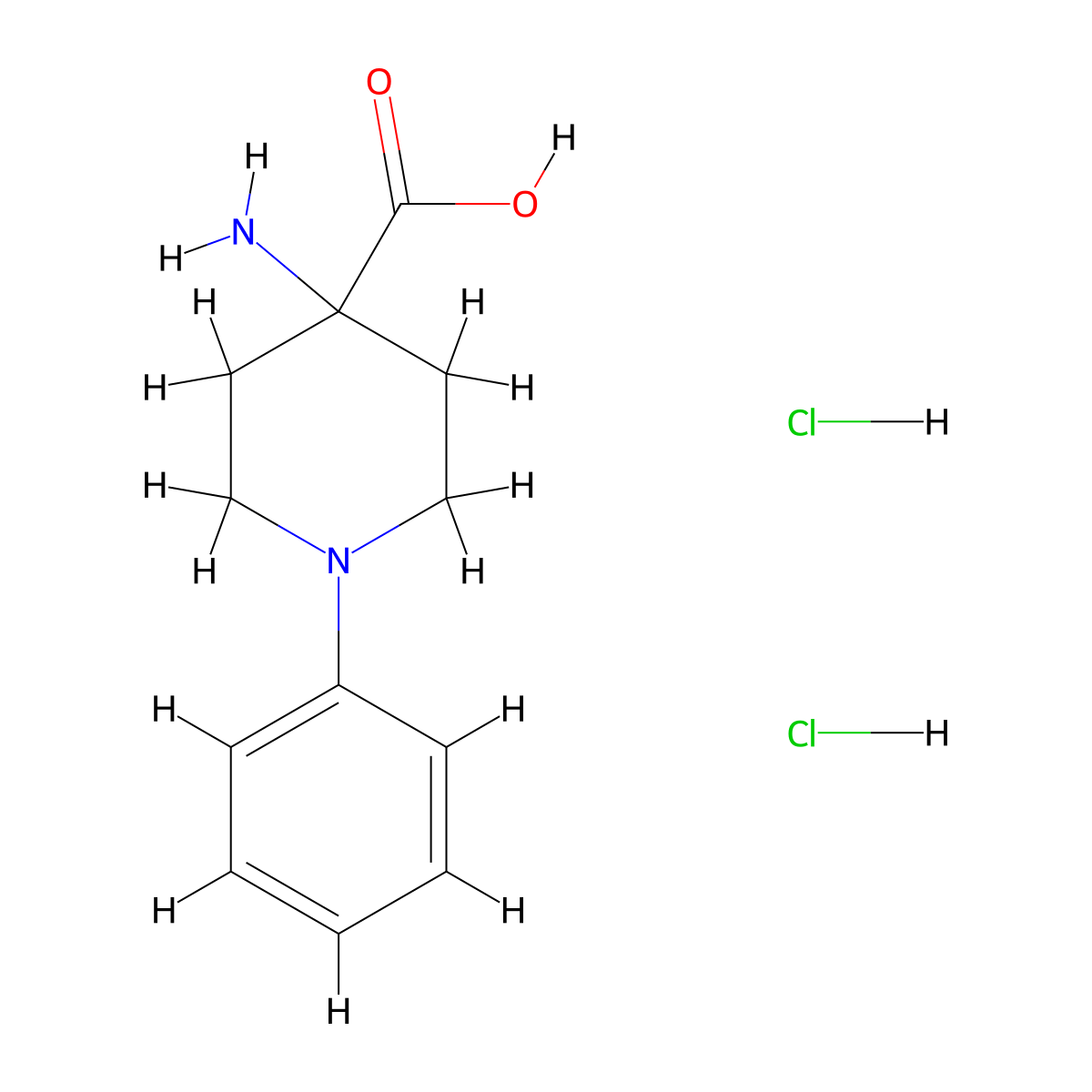 4-Amino-1-phenylpiperidine-4-carboxylic acid dihydrochloride molecular structure, CAS 2138035-30-8