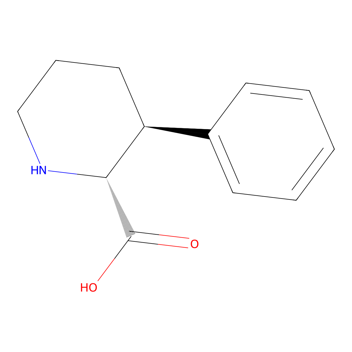 rac-(2R,3S)-3-phenylpiperidine-2-carboxylic acid molecular structure, CAS 2138035-36-4