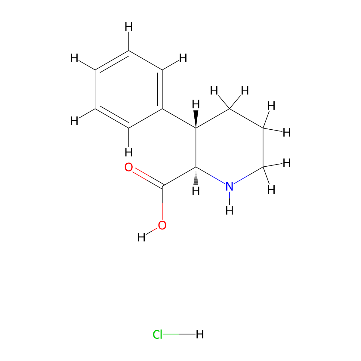 rac-(2R,3S)-3-phenylpiperidine-2-carboxylic acid hydrochloride molecular structure, CAS 2138035-37-5