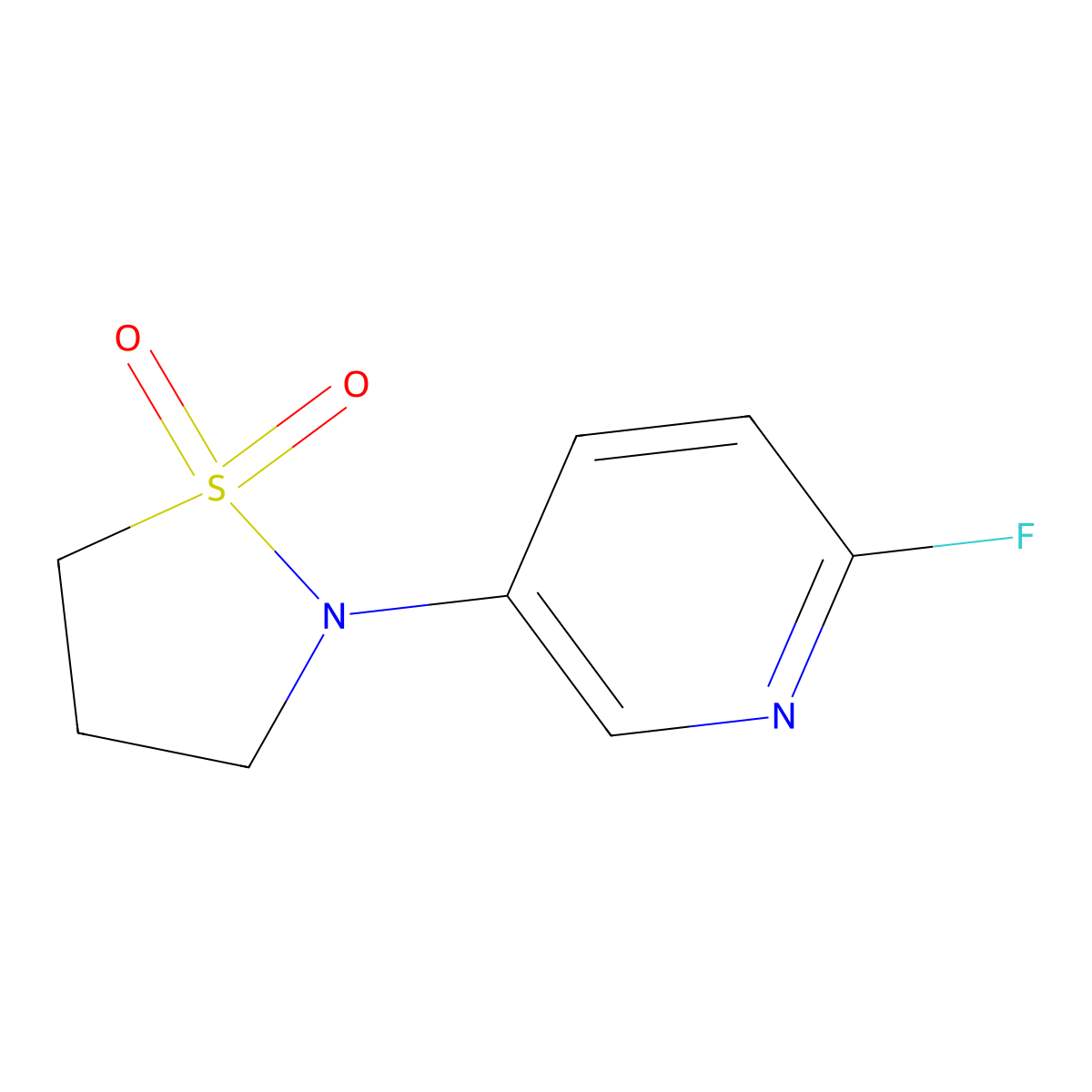 2-(6-Fluoropyridin-3-yl)-1lambda6,2-thiazolidine-1,1-dione molecular structure, CAS 2138035-42-2