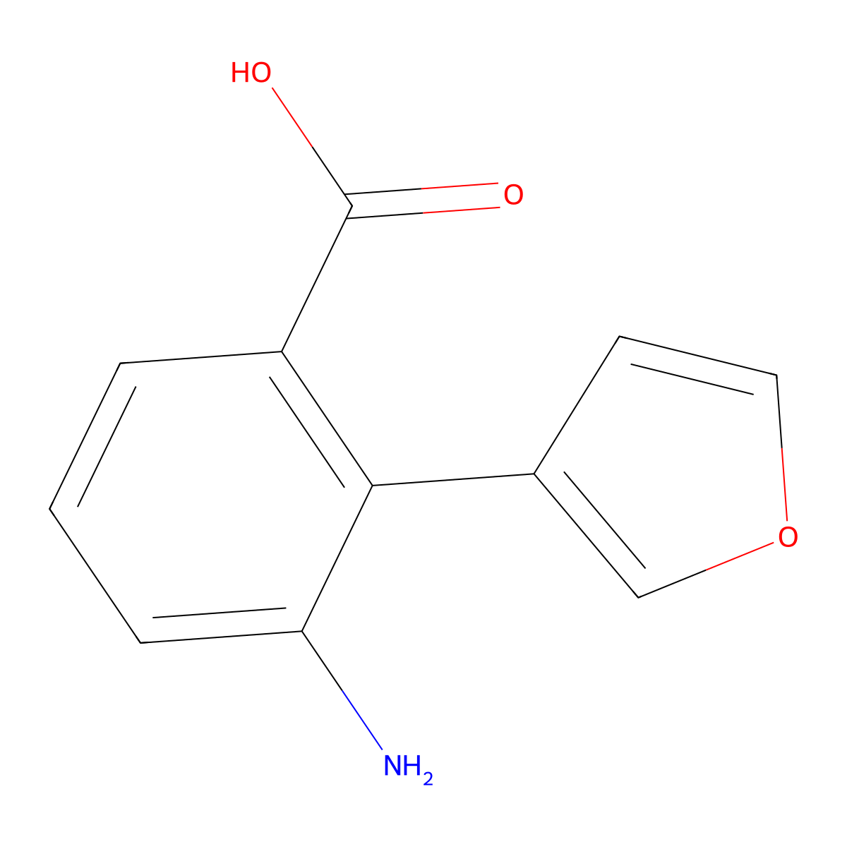 3-Amino-2-(furan-3-yl)benzoic acid molecular structure, CAS 2138035-76-2