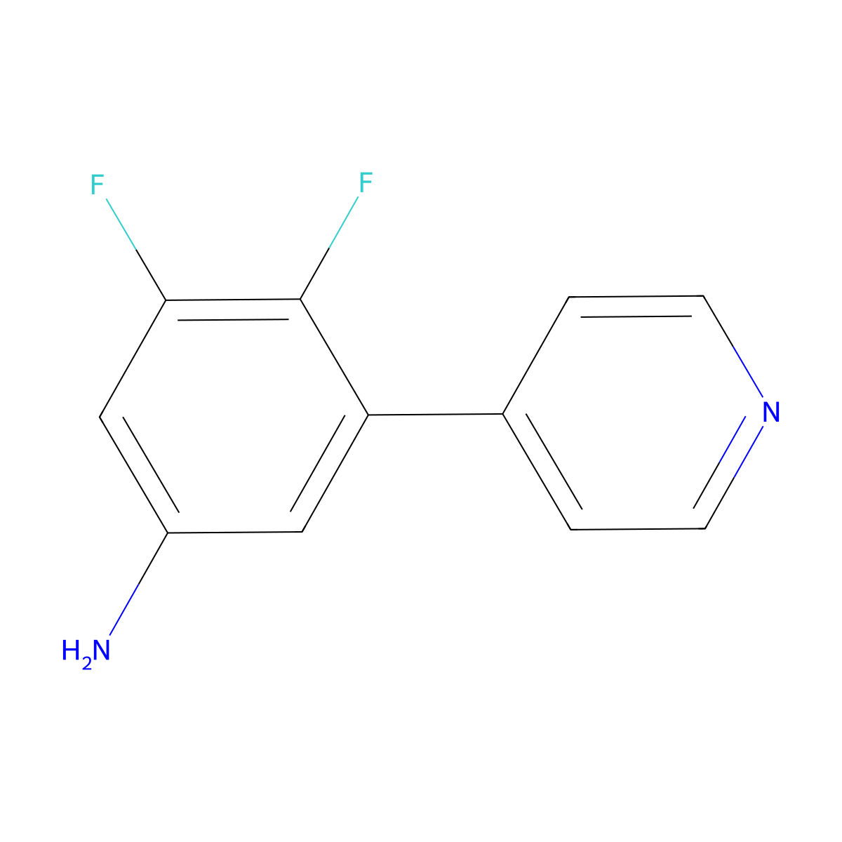 3,4-Difluoro-5-(pyridin-4-yl)aniline molecular structure, CAS 2138035-93-3
