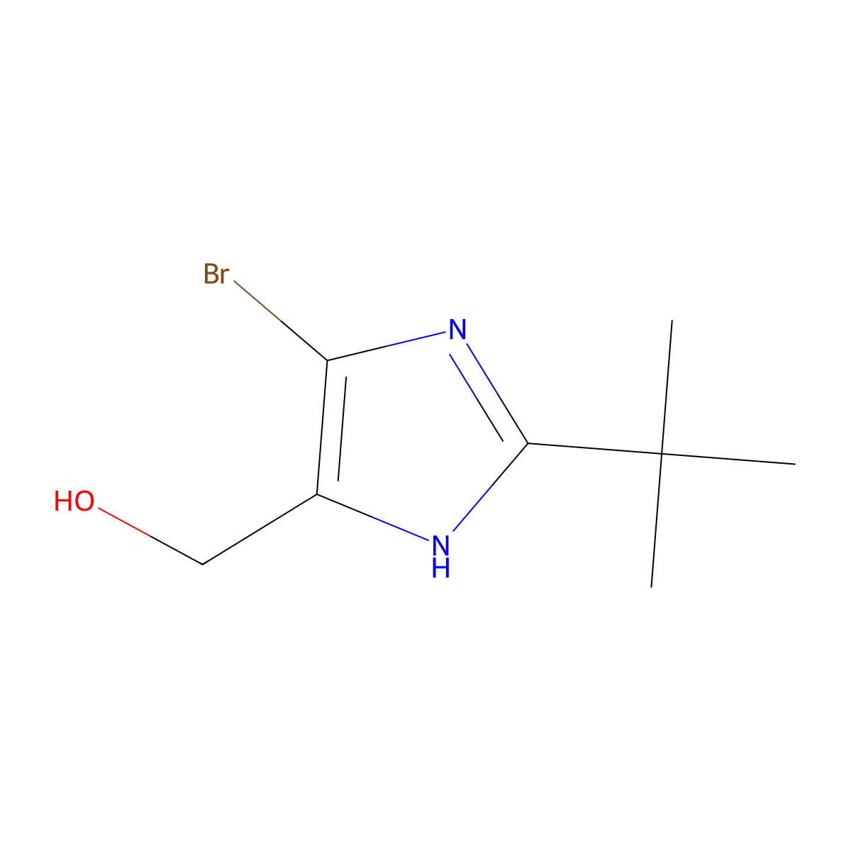 (4-bromo-2-tert-butyl-1H-imidazol-5-yl)methanol molecular structure, CAS 2138038-26-1