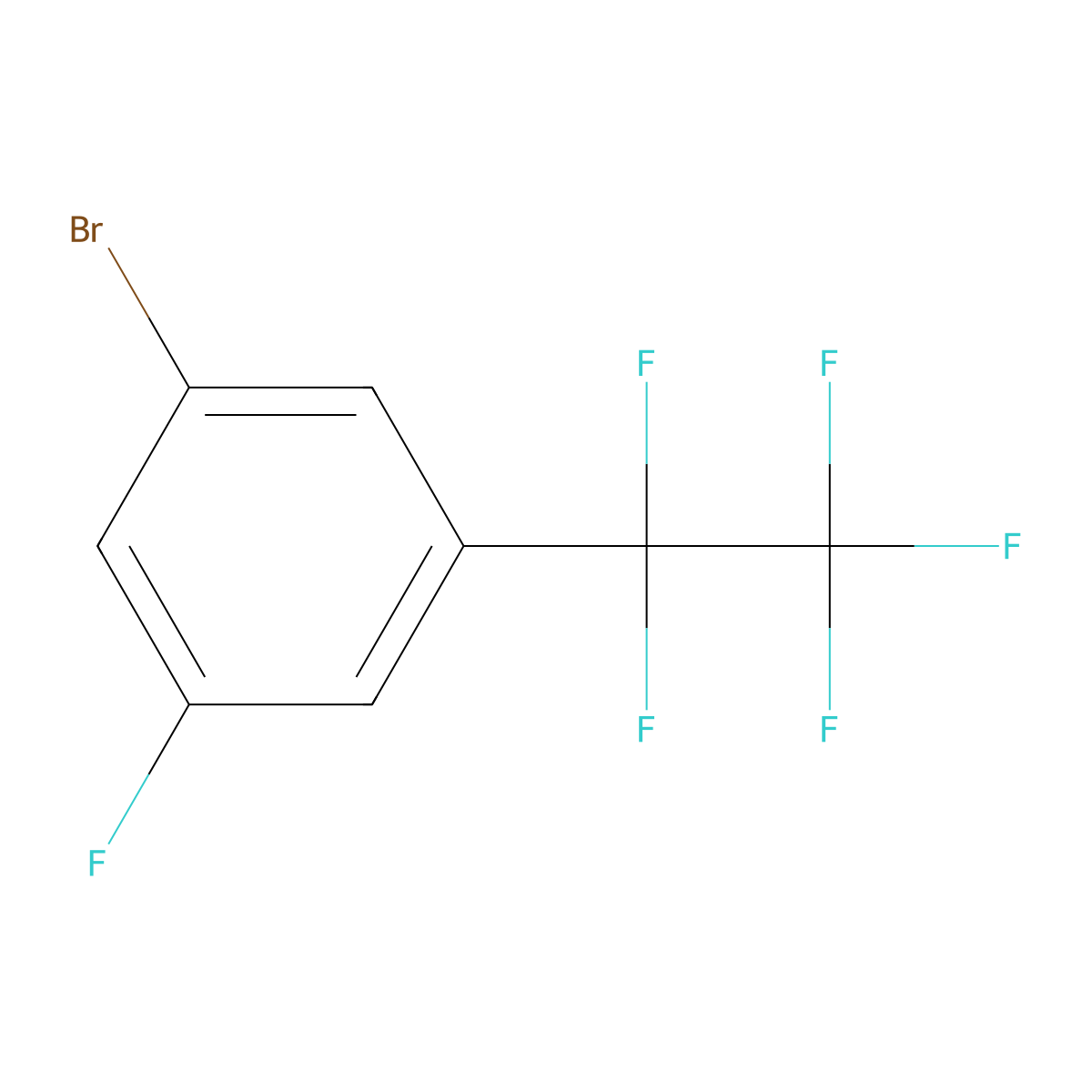 1-Bromo-3-fluoro-5-(pentafluoroethyl)benzene molecular structure, CAS 2138038-32-9