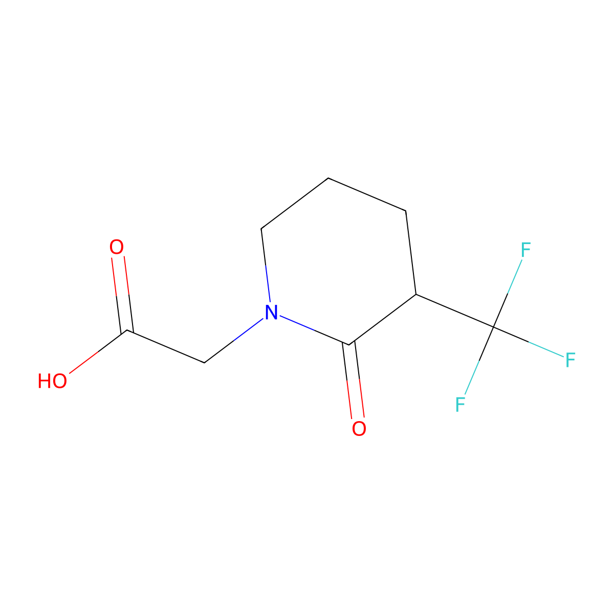 2-[2-Oxo-3-(trifluoromethyl)piperidin-1-yl]acetic acid molecular structure, CAS 2138039-59-3