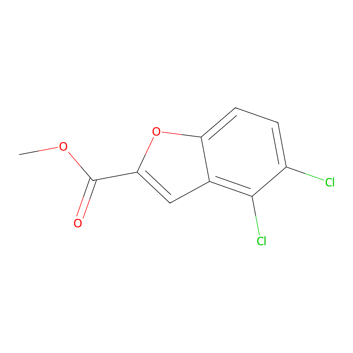 Methyl 4,5-dichloro-1-benzofuran-2-carboxylate molecular structure, CAS 2138039-95-7