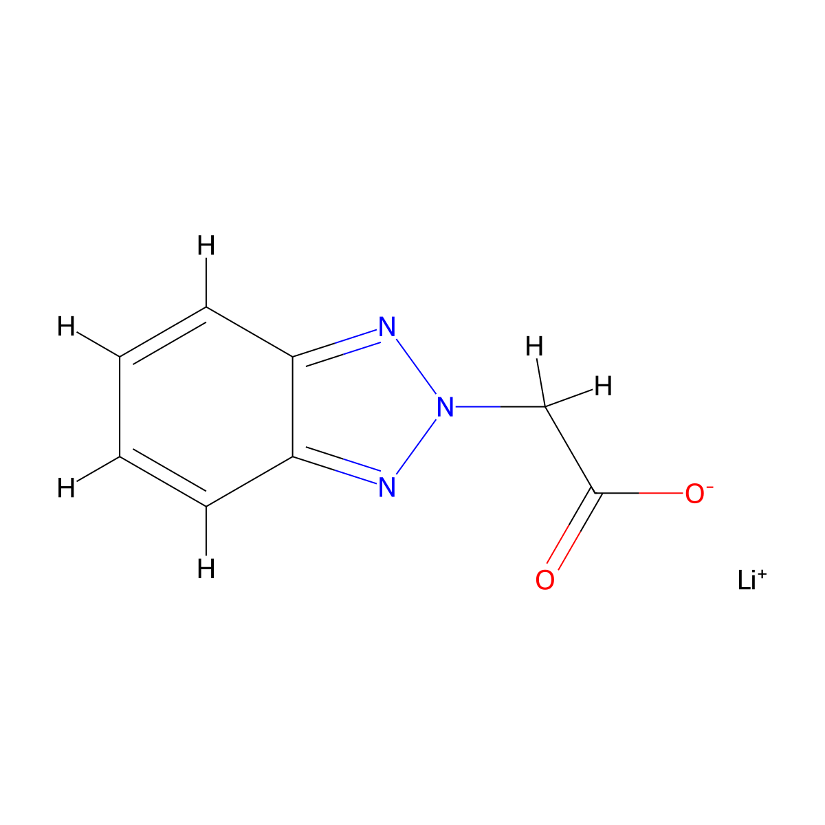 lithium(1+) ion 2-(2H-1,2,3-benzotriazol-2-yl)acetate molecular structure, CAS 2138039-99-1