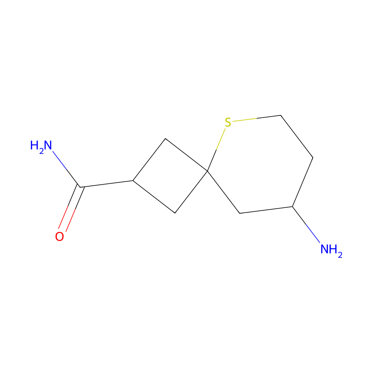 8-Amino-5-thiaspiro[3.5]nonane-2-carboxamide molecular structure, CAS 2138040-07-8