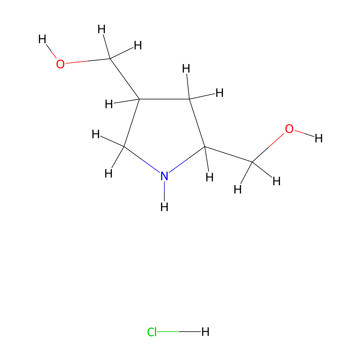 (4-(Hydroxymethyl)pyrrolidin-2-yl)methanol hydrochloride molecular structure, CAS 2138040-28-3