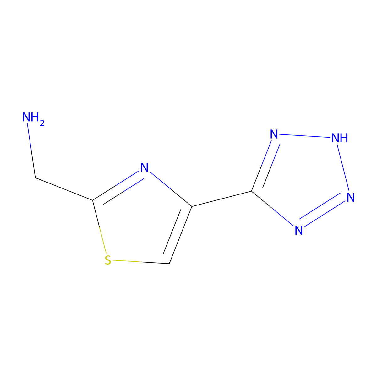 1-[4-(2H-1,2,3,4-tetrazol-5-yl)-1,3-thiazol-2-yl]methanamine molecular structure, CAS 2138041-21-9