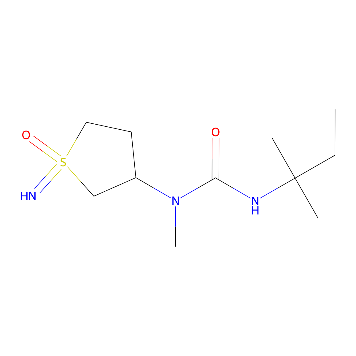 1-(1-Imino-1-oxo-1lambda6-thiolan-3-yl)-1-methyl-3-(2-methylbutan-2-yl)urea molecular structure, CAS 2138041-38-8