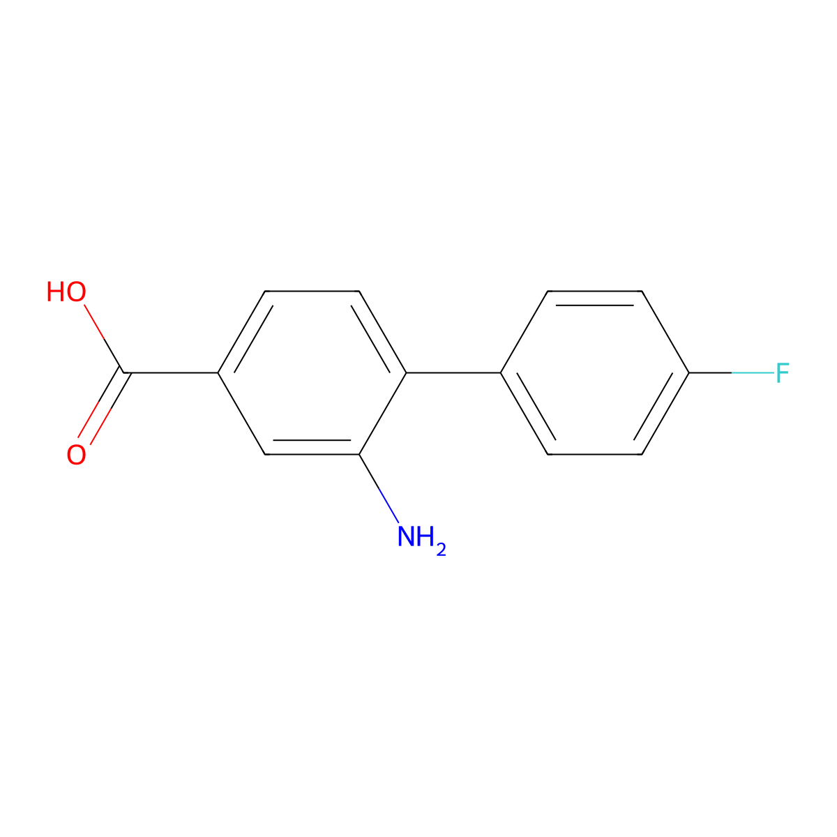 3-Amino-4-(4-fluorophenyl)benzoic acid molecular structure, CAS 2138041-76-4