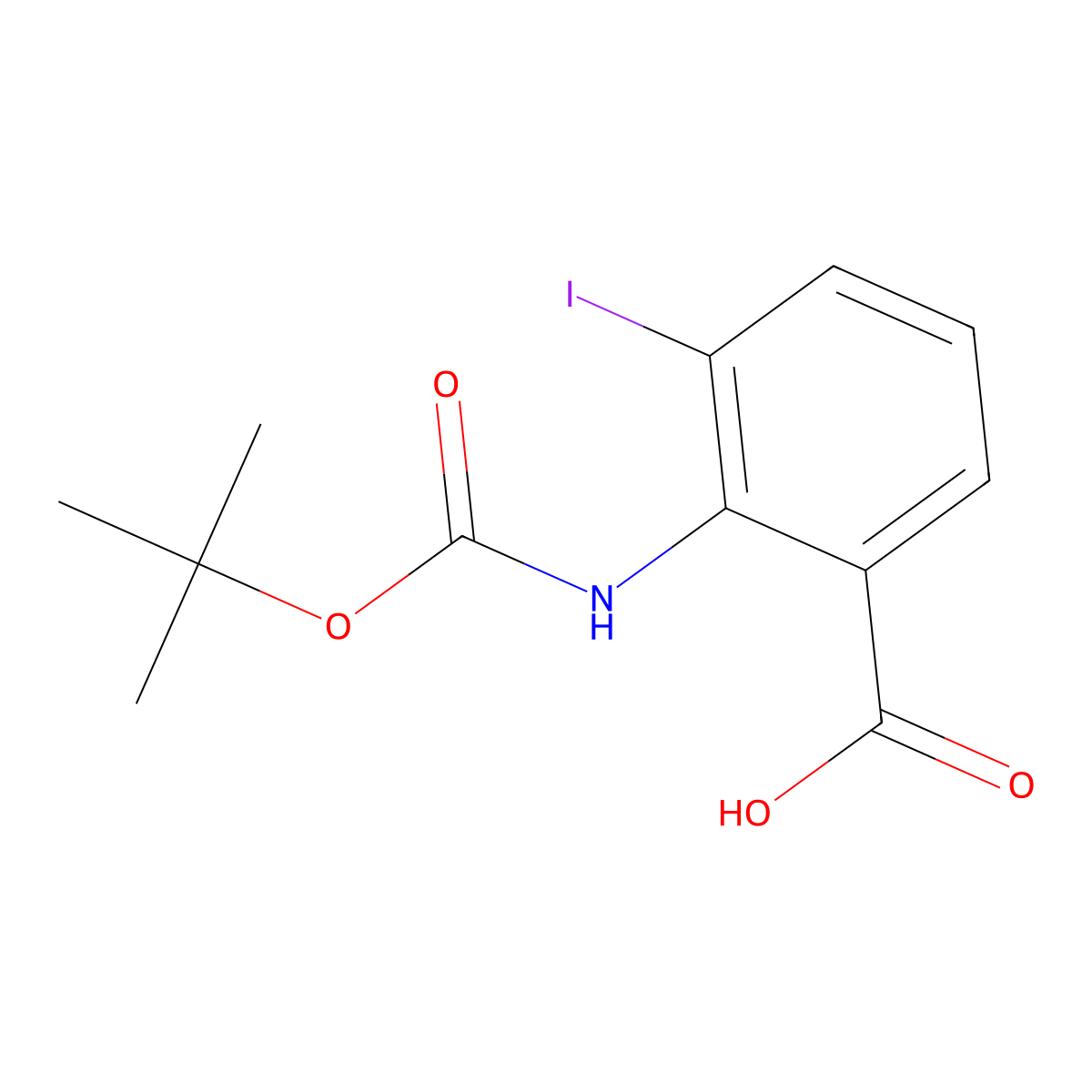 2-((tert-Butoxycarbonyl)amino)-3-iodobenzoic acid molecular structure, CAS 2138042-59-6