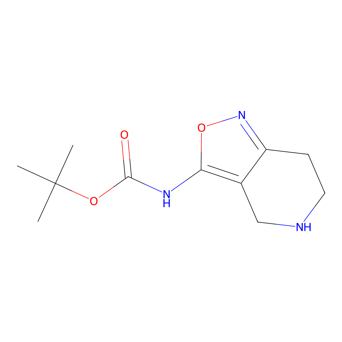 tert-butyl N-{4H,5H,6H,7H-[1,2]oxazolo[4,3-c]pyridin-3-yl}carbamate molecular structure, CAS 2138043-11-3