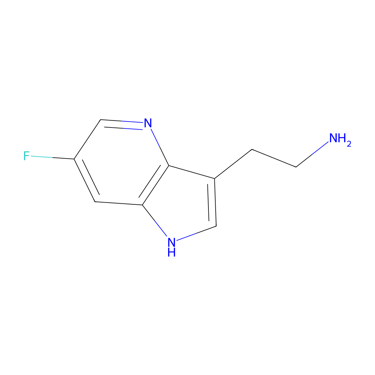 2-{6-fluoro-1H-pyrrolo[3,2-b]pyridin-3-yl}ethan-1-amine molecular structure, CAS 2138044-48-9