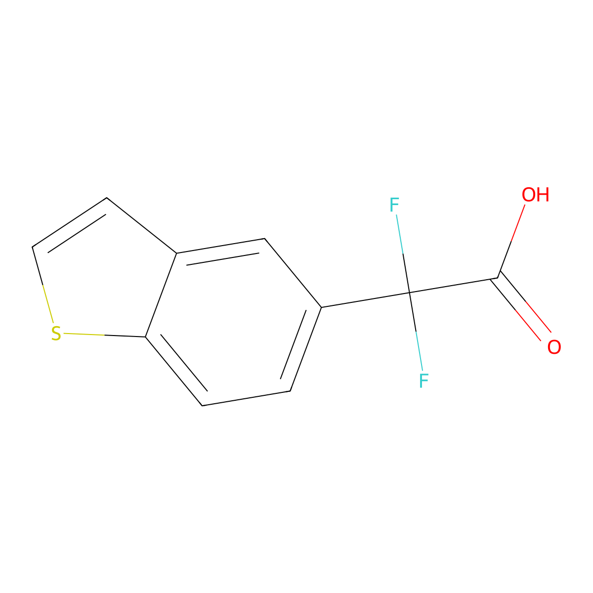 2-(1-Benzothiophen-5-yl)-2,2-difluoroacetic acid molecular structure, CAS 2138044-82-1