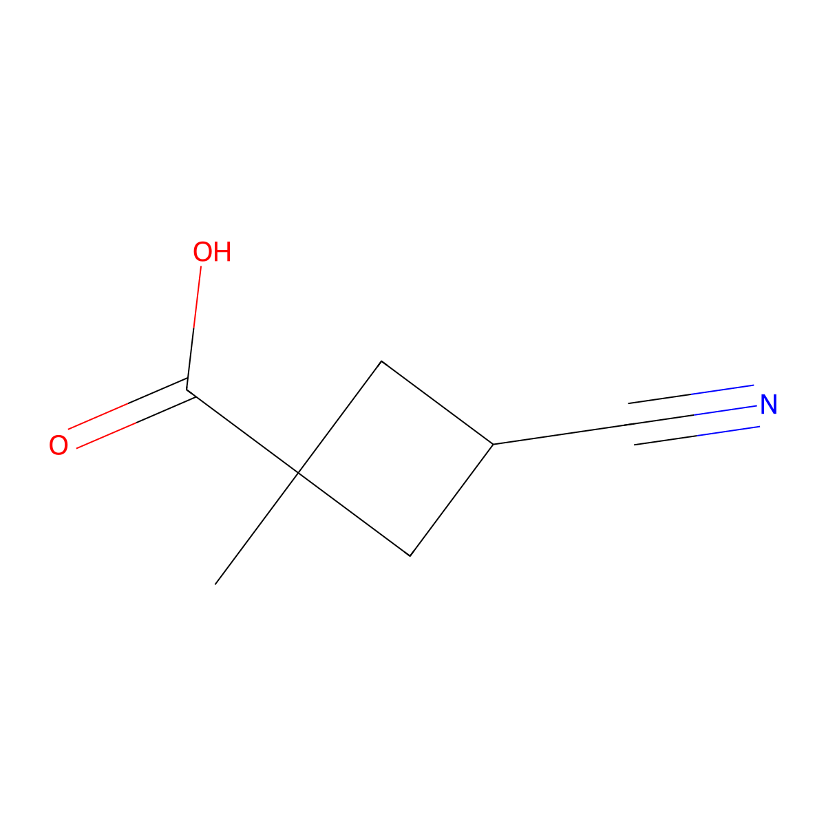 3-Cyano-1-methylcyclobutane-1-carboxylic acid molecular structure, CAS 2138045-01-7